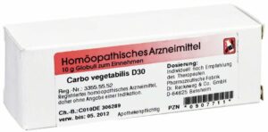 Carbo Vegetabilis D30 10 G Globuli 10 G