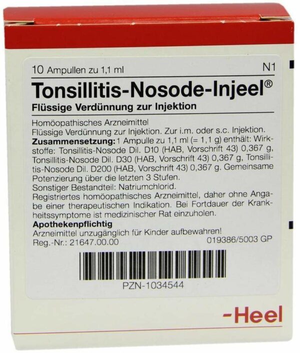 Tonsillitis Nosode Injeel Ampullen 10 Ampullen