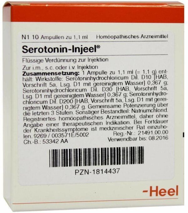 Serotonin Injeel 10 Ampullen