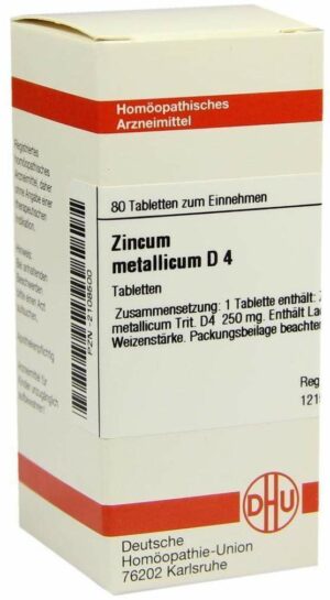 Zincum Metallicum D4 Dhu 80 Tabletten
