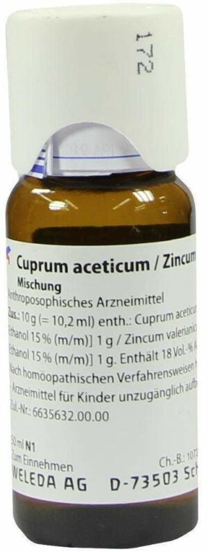 Weleda Cuprum Aceticum Zincum Valerianicum Dilution 50 ml