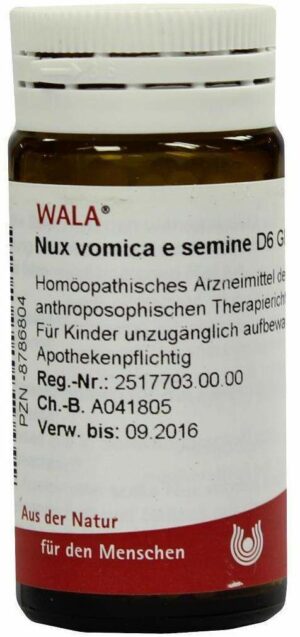 Wala Nux vomica e semine D6 20 g Globuli