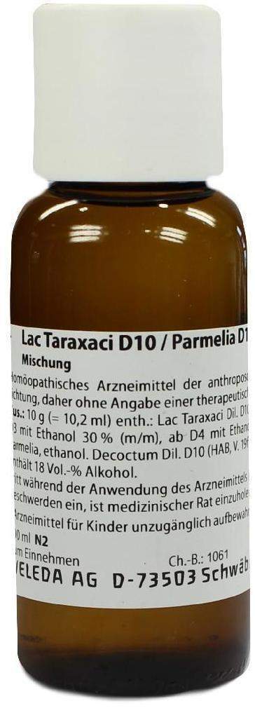 Weleda Lac Taraxaci D10 Parmelia D10 Aa 100 ml Dilution