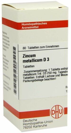 Zincum Metallicum D3 80 Tabletten