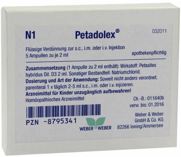 Petadolex 5 X 2 ml Ampullen