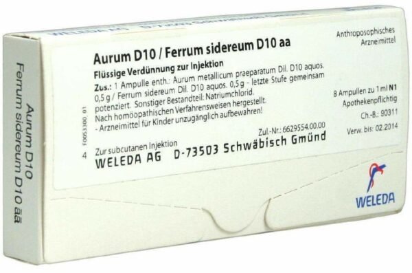 Weleda Aurum D10 Ferrum Sidereum D10 Aa 8 X 1 ml