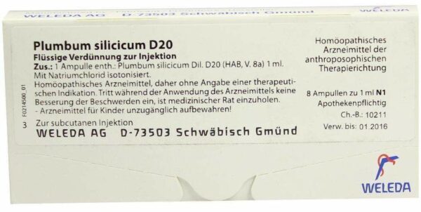 Weleda Plumbum silicicum D20 8 x 1 ml Ampullen