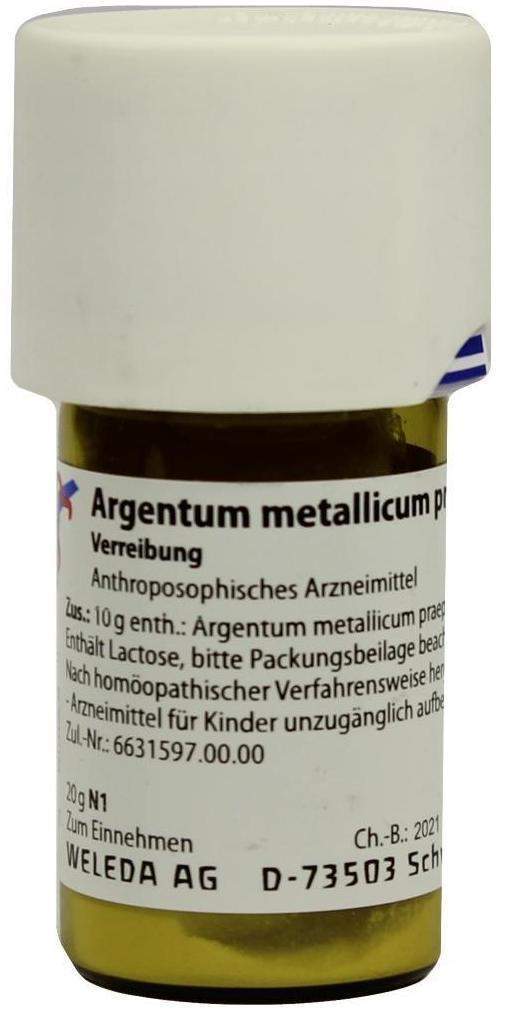 Weleda Argentum metallicum praeparatum D12 20 g Trituration