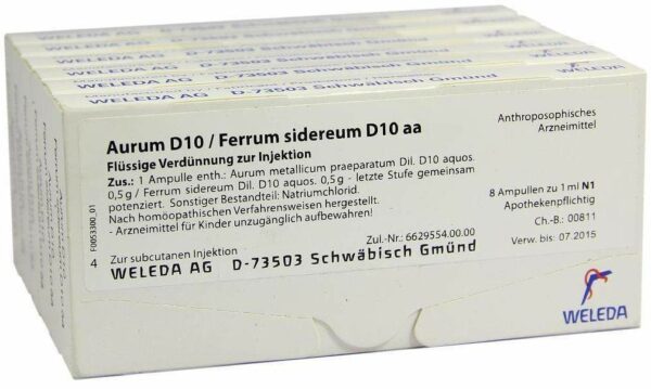 Weleda Aurum D10 Ferrum sidereum D10 aa 48 x 1 ml Ampullen