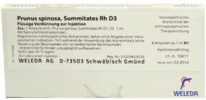 Weleda Prunus spinosa Summitates Rh D3 8 x 1 ml Ampullen