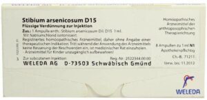 Weleda Stibium arsenicosum D15 8 x 1 ml Ampullen