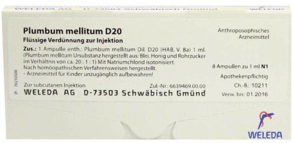 Weleda Plumbum mellitum D20 8 x 1 ml Ampullen