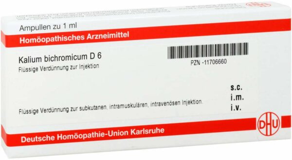 Kalium Bichromicum D 6 8 X 1 ml Ampullen
