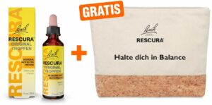 Bach Original Rescura mit Alkohol 20 ml Tropfen + gratis Beauty Bag